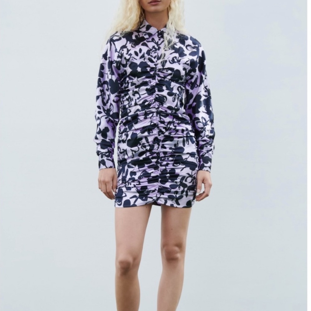 Zara purple and black floral dress